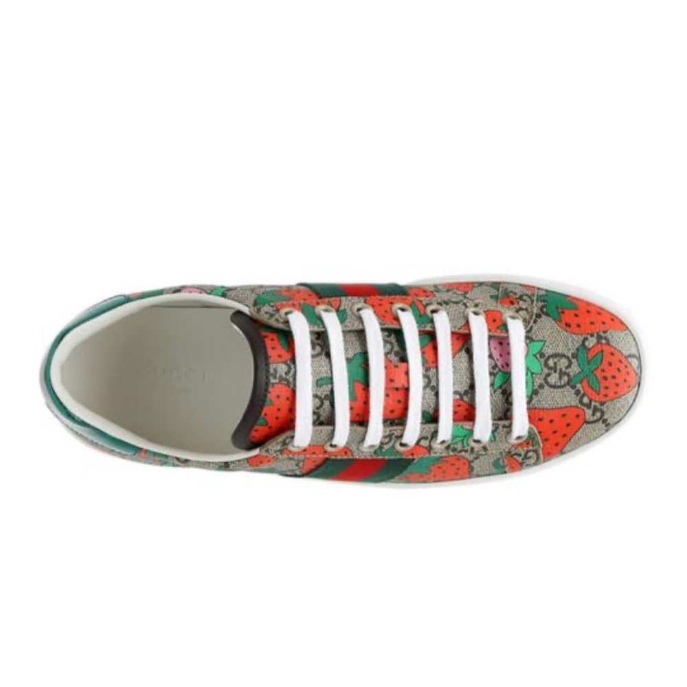 Gucci Ace Strawberry GG logo leather sneakers - Picture 3 of 5